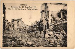 Messina, Terremoto del 28 Dicembre 1908. Alle due Vie Cardines e Porta Imperiale / 1908 Messina earthquake, ruins (EK)