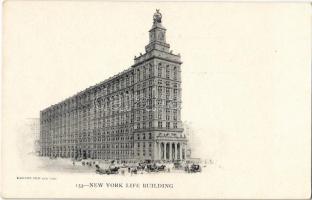 New York, New York Life Insurance Company building, tram, horse-drawn carriages. Blanchard Press