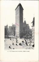 New York, Flatiron Building, street view, tram. Blanchard Press (EK)