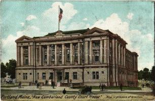 1909 Portland (Maine), New Cumberland County Courthouse, American flag (fl)