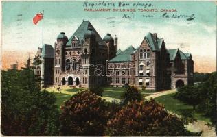 1907 Toronto (Ontario), Parliament Buildings, Canadian flag (EK)