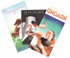 cca 1930 3 db Magyarországot reklámozó képes utazási prospektus szép grafikákkal / Hungary tourist guides