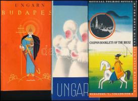 cca 1930 3 db Magyarországot reklámozó képes utazási prospektus szép grafikákkal / Hungary tourist guides