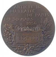 Franciaország 1906. "Európai Duna Bizottság" peremén jelzett Br emlékérem. Szign.: A. Pate...