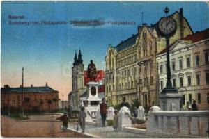 Sopron, Széchenyi tér, postapalota, óra (fl)