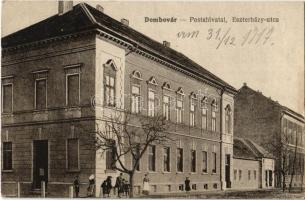 1917 Dombóvár, postahivatal, Eszterházy utca. Vasúti levelezőlapárusítás 9833.
