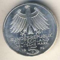 NSZK 1979. 5M Ag "Archäologisches Institut" T:2