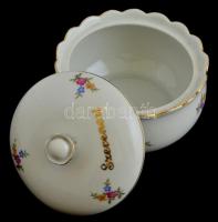 Hollóházi bonbonniere Szerencsi felirattal. Matricás, jelzett, kis kopásokkal. d: 13 cm