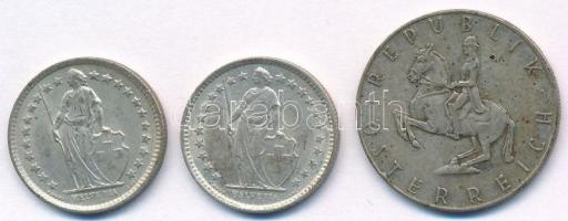 Ausztria 1962. 5Sch Ag + Svájc 1963B 1/2Fr Ag (2x) T:2-,1- Austria 1962. 5 Schilling Ag + Switzerland 1963B 1/2 Franc Ag C:VF,XF