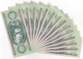 1969. 10Ft (14x), közte egy pár egyugrású sorszámmal  T:II-III mind szép papírral! Adamo F7