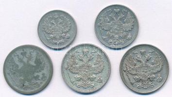 Orosz Birodalom 1912. 10k Ag + 1913. 15k Ag + 1881-1915. 20k Ag (3xklf) T:2-3
Russian Empire 1912. ...