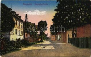 1918 Pragersko, Pragerhof; Bahnhofstraße / street view, railway station. Verlag Amalie Churfürst (EK)