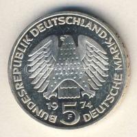 NSZK 1974. 5M Ag "Jahre Grundgesetz" T:2