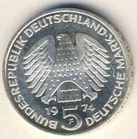 NSZK 1974. 5M Ag "Jahre Grundgesetz" T:2