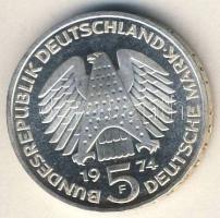 NSZK 1974. 5M Ag "Jahre Grundgesetz" T:2