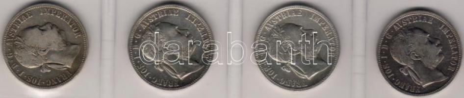 Ausztria 1879-89 1G (4x) ezüst 3kül. T:2/3,3,3/4