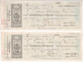 1888-1911. 12db-os kitöltött váltó tétel, több darabon bélyegzések, néhány darab lyukasztással érvénytelenítve, többségében Ráckevén kibocsátva T:III