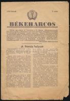 1955 Békeharcos 1955. feb. 2. sz. Bp., Országos Béketanács,(Szikra-ny.), foltos, szakadt, 4 p.