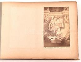 Szecessziós vászonkötésű album, benne itáliai múzeumokban és épületekben található ókori és reneszán...