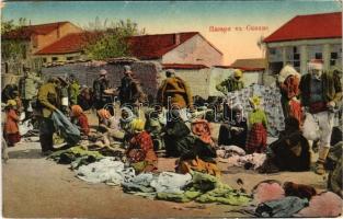 1918 Skopje, Üsküb; Pazarya / market vendors, Macedonian folklore (fa)