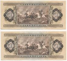 1980. 50Ft (5x), közte 4db sorszámkövető és 1db egyugrású sorszámmal T:I-II Adamo F22