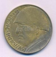 Olaszország 1943. 20L Mussolini fantáziaveret T:1- patina Italy 1943. 20 Lire Mussolini fantasy coin C:AU patina