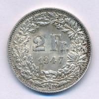 Svájc 1947B 2Fr Ag T:1- Switzerland 1947B 2 Francs Ag C:AU Krause KM#21