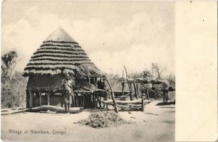 Village at Niambara, Congo. African folklore (EK)