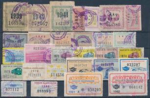 29 db klf vasút témájú érvényességi bélyeg
