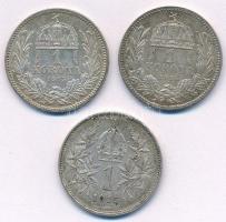 1915KB 1K Ag "Ferenc József" (2x) + Ausztria 1915. 1K Ag "Ferenc József" T:1-,2
...