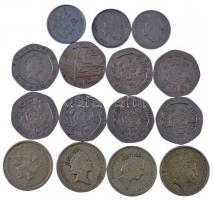 Nagy-Britannia 1982-2008. 15db-os vegyes fémpénz tétel, közte 1Ł (4x) T:2-3 Great Britain 1982-2008. 15pcs of metal coins, including 1 Pound (4x) C:XF-F