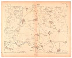 1898 Apatin és Erdőd térképe, 1:75.000, Bp., Kereskedelemügyi M. Kir. Ministerium, Károlyi György-ny., vászonra kasírozva, az egyik sarkán törésnyommal, 38x52 cm