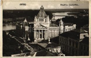 1932 Arad, Palatul cultural / Kultúrpalota, híd / Palace of Culture, bridge. photo (fl)