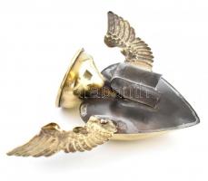 Szárnyas szív alakú réz gyertyatartó, felakasztható 22x11 cm