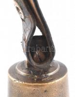 Bronz csengő bőr fogóval 16 cm