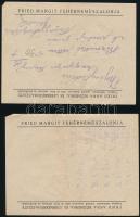 cca 1937 Fried Anna kézimunka- és gyermekruhaüzlete és Fried Margit fehérneműszalonja, Kaposvár, 2 db kézzel írt jegyzék fejléces papíron, hajtásnyommal