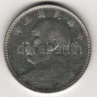 Kína 1914 1$ ezüst T:3+