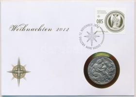 Svájc 2012. Weihnachten 2012 egyoldalas, jelzett Ag emlékérem, bélyegzéses érmés borítékban (17,53g/0.999/33mm) T:1