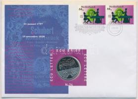 Hollandia 1997. 1 Ecu Cu-Ni Franz Schubert felbélyegzett érmés borítékban T:PP