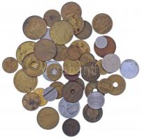 46db-os vegyes külföldi zseton és bárca tétel T:1-,2,2- 46pcs of various tokens and jetons C:AU,XF,VF