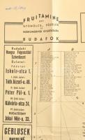 cca 1930-1940 Budafok megyei város általános térképe, a szélein korabeli reklámokkal, Bp., Sánta Gyö...