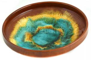 Komelor Éva. Fali dísztál. Mázas kerámia, jelzett, zsűrizett. HIbátlan. d: 33 cm