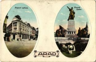 Arad, Központi szálloda, Kossuth szobor / hotel, statue (EB)