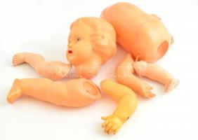 Műanyag baba alkatrészek, fej, test, kezek, lábak