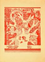 Zala Tibor (1920-2004): Bartók: Cantata profana. Litográfia, karton, jelzett, számozott (18/20). Apró felületi foltokkal. 61,5×49 cm