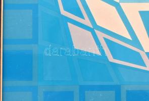 Victor Vasarely (1908-1997): Op-art kompozíció. Ofszet nyomat, papír, paszpartuban. 33,5×33,5 cm