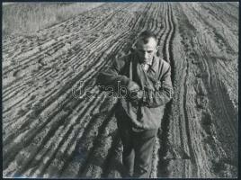 1945 Földszentelés Taksonyban, fotó, későbbi előhívás(1975), hátoldalon feliratozva, 12×9 cm