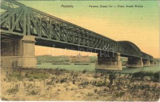 1911 Pozsony, Pressburg, Bratislava; Ferenc József híd / bridge