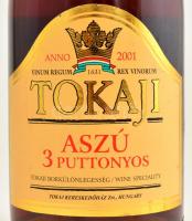 2001 3 puttonyos Tokaji Aszú, palackozva: Tolcsva, bontatlan palack, 0,5l