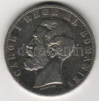 Románia 1883 5L ezüst T:4
